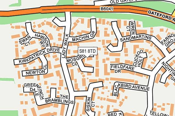 S81 8TD map - OS OpenMap – Local (Ordnance Survey) S81 8TD map - OS OpenMap – Local (Ordnance Survey)