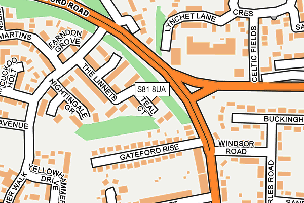 S81 8UA map - OS OpenMap – Local (Ordnance Survey) S81 8UA map - OS OpenMap – Local (Ordnance Survey)