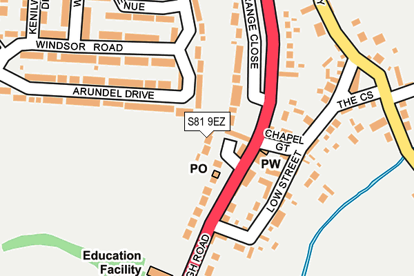 S81 9EZ map - OS OpenMap – Local (Ordnance Survey) S81 9EZ map - OS OpenMap – Local (Ordnance Survey)