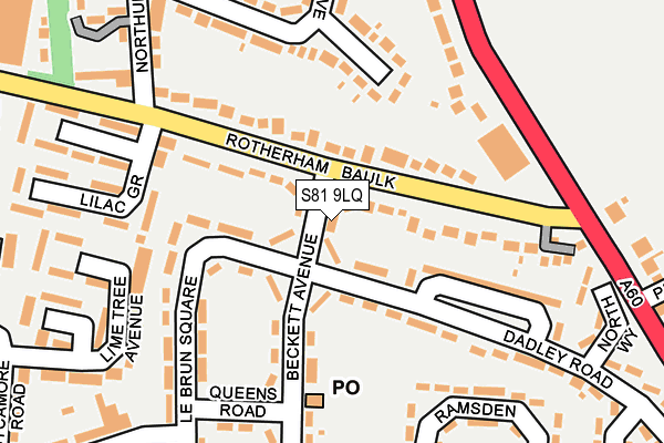 S81 9LQ map - OS OpenMap – Local (Ordnance Survey) S81 9LQ map - OS OpenMap – Local (Ordnance Survey)