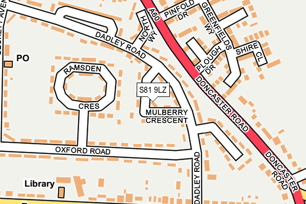 S81 9LZ map - OS OpenMap – Local (Ordnance Survey) S81 9LZ map - OS OpenMap – Local (Ordnance Survey)