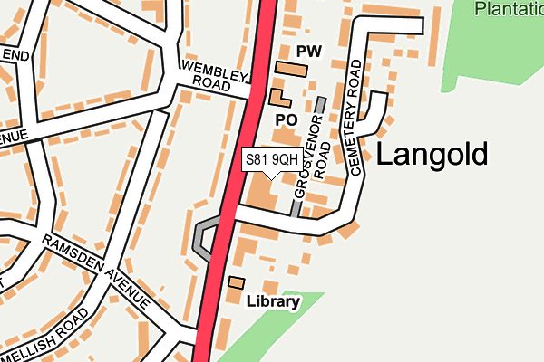 S81 9QH map - OS OpenMap – Local (Ordnance Survey) S81 9QH map - OS OpenMap – Local (Ordnance Survey)