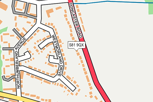 S81 9QX map - OS OpenMap – Local (Ordnance Survey) S81 9QX map - OS OpenMap – Local (Ordnance Survey)