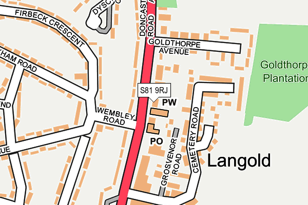 S81 9RJ map - OS OpenMap – Local (Ordnance Survey) S81 9RJ map - OS OpenMap – Local (Ordnance Survey)