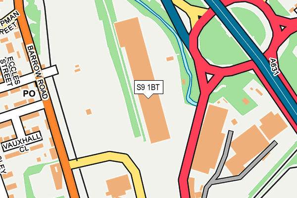 S9 1BT map - OS OpenMap – Local (Ordnance Survey) S9 1BT map - OS OpenMap – Local (Ordnance Survey)