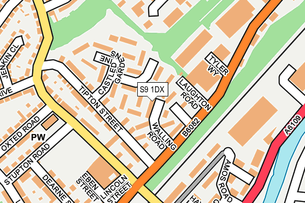 S9 1DX map - OS OpenMap – Local (Ordnance Survey) S9 1DX map - OS OpenMap – Local (Ordnance Survey)
