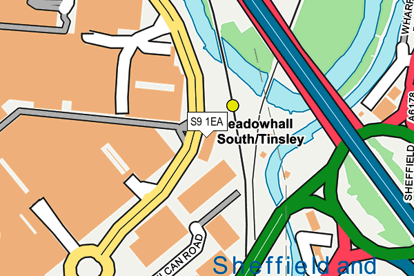 S9 1EA map - OS OpenMap – Local (Ordnance Survey) S9 1EA map - OS OpenMap – Local (Ordnance Survey)