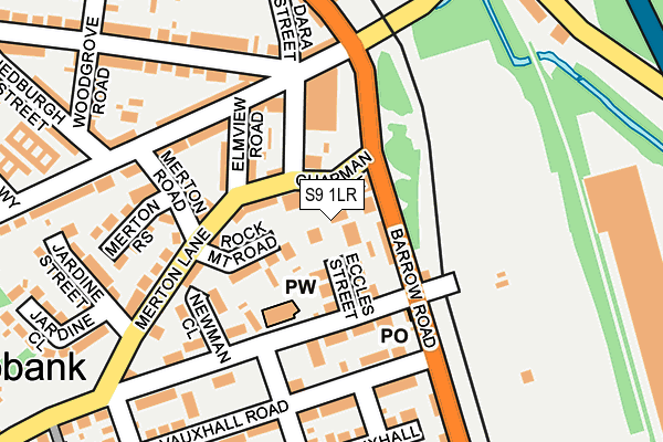 S9 1LR map - OS OpenMap – Local (Ordnance Survey) S9 1LR map - OS OpenMap – Local (Ordnance Survey)
