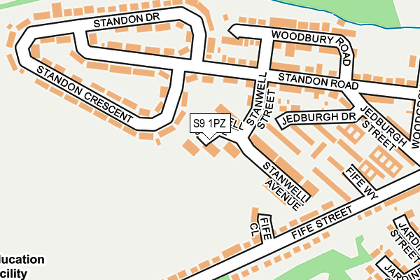 S9 1PZ map - OS OpenMap – Local (Ordnance Survey) S9 1PZ map - OS OpenMap – Local (Ordnance Survey)