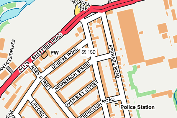 S9 1SD map - OS OpenMap – Local (Ordnance Survey) S9 1SD map - OS OpenMap – Local (Ordnance Survey)
