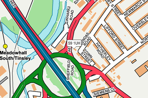 S9 1UH map - OS OpenMap – Local (Ordnance Survey) S9 1UH map - OS OpenMap – Local (Ordnance Survey)