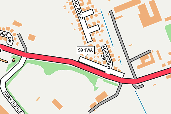 S9 1WA map - OS OpenMap – Local (Ordnance Survey) S9 1WA map - OS OpenMap – Local (Ordnance Survey)