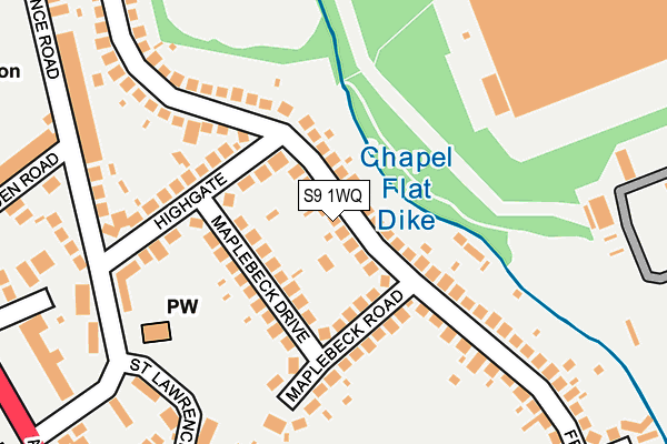 S9 1WQ map - OS OpenMap – Local (Ordnance Survey) S9 1WQ map - OS OpenMap – Local (Ordnance Survey)