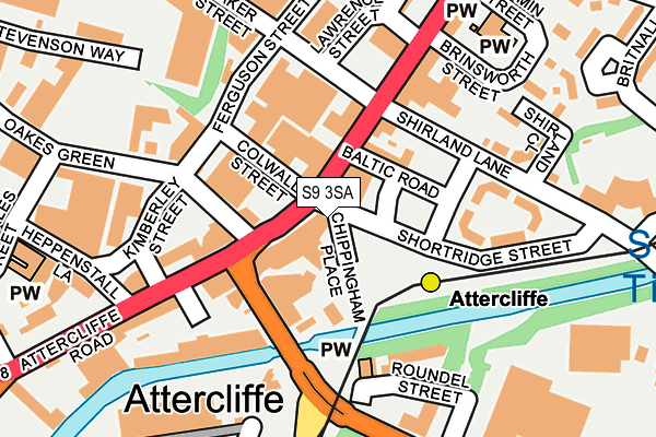 S9 3SA map - OS OpenMap – Local (Ordnance Survey) S9 3SA map - OS OpenMap – Local (Ordnance Survey)
