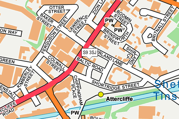 S9 3SJ map - OS OpenMap – Local (Ordnance Survey) S9 3SJ map - OS OpenMap – Local (Ordnance Survey)