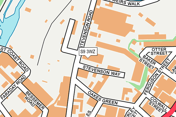 S9 3WZ map - OS OpenMap – Local (Ordnance Survey) S9 3WZ map - OS OpenMap – Local (Ordnance Survey)