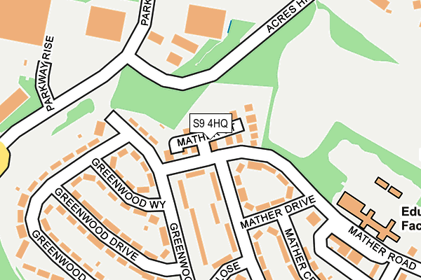 S9 4HQ map - OS OpenMap – Local (Ordnance Survey) S9 4HQ map - OS OpenMap – Local (Ordnance Survey)