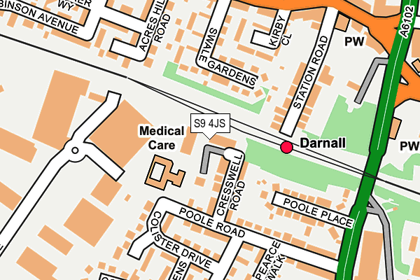 S9 4JS map - OS OpenMap – Local (Ordnance Survey) S9 4JS map - OS OpenMap – Local (Ordnance Survey)