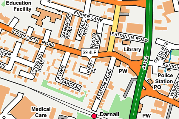 S9 4LP map - OS OpenMap – Local (Ordnance Survey) S9 4LP map - OS OpenMap – Local (Ordnance Survey)