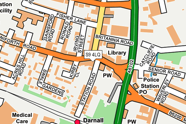 S9 4LQ map - OS OpenMap – Local (Ordnance Survey) S9 4LQ map - OS OpenMap – Local (Ordnance Survey)