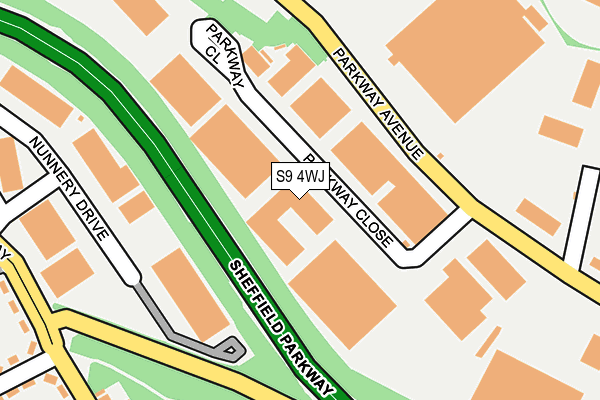 S9 4WJ map - OS OpenMap – Local (Ordnance Survey) S9 4WJ map - OS OpenMap – Local (Ordnance Survey)