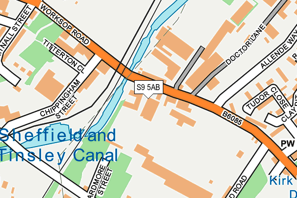S9 5AB map - OS OpenMap – Local (Ordnance Survey) S9 5AB map - OS OpenMap – Local (Ordnance Survey)