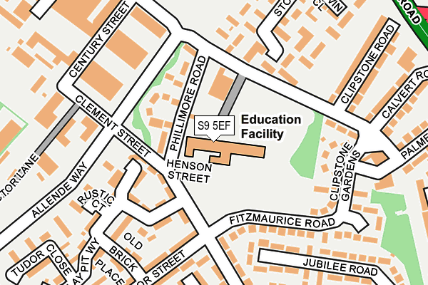 S9 5EF map - OS OpenMap – Local (Ordnance Survey) S9 5EF map - OS OpenMap – Local (Ordnance Survey)