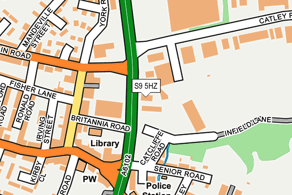 S9 5HZ map - OS OpenMap – Local (Ordnance Survey) S9 5HZ map - OS OpenMap – Local (Ordnance Survey)