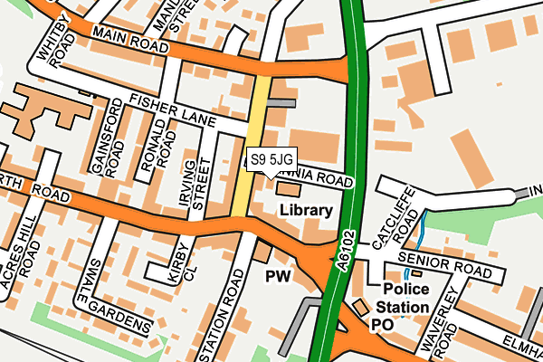 S9 5JG map - OS OpenMap – Local (Ordnance Survey) S9 5JG map - OS OpenMap – Local (Ordnance Survey)