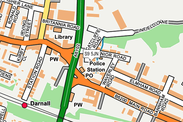 S9 5JN map - OS OpenMap – Local (Ordnance Survey) S9 5JN map - OS OpenMap – Local (Ordnance Survey)