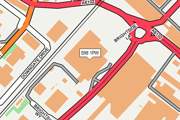 S98 1PW map - OS OpenMap – Local (Ordnance Survey) S98 1PW map - OS OpenMap – Local (Ordnance Survey)