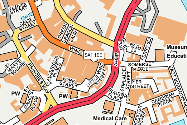 SA1 1EE map - OS OpenMap – Local (Ordnance Survey) SA1 1EE map - OS OpenMap – Local (Ordnance Survey)