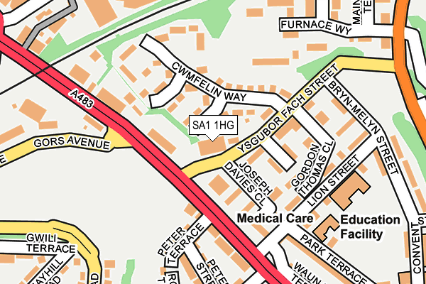SA1 1HG map - OS OpenMap – Local (Ordnance Survey) SA1 1HG map - OS OpenMap – Local (Ordnance Survey)