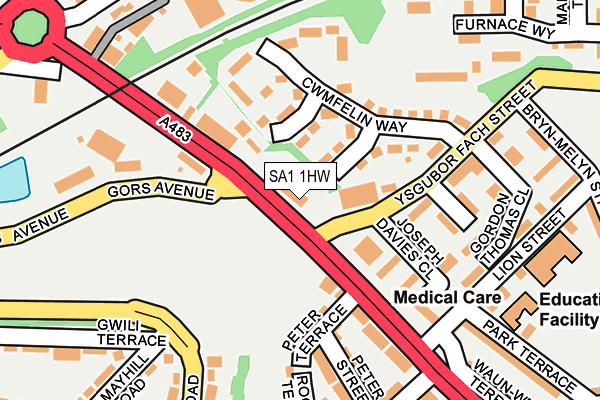 SA1 1HW map - OS OpenMap – Local (Ordnance Survey) SA1 1HW map - OS OpenMap – Local (Ordnance Survey)
