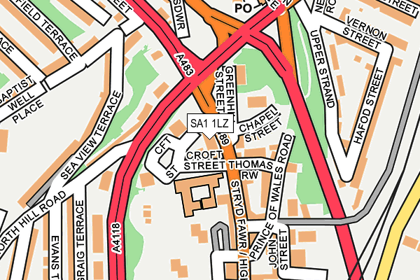 SA1 1LZ map - OS OpenMap – Local (Ordnance Survey) SA1 1LZ map - OS OpenMap – Local (Ordnance Survey)