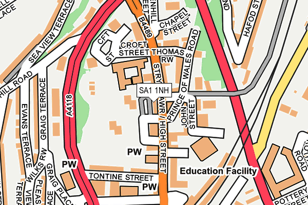 SA1 1NH map - OS OpenMap – Local (Ordnance Survey) SA1 1NH map - OS OpenMap – Local (Ordnance Survey)