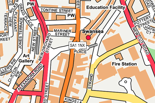 SA1 1NX map - OS OpenMap – Local (Ordnance Survey) SA1 1NX map - OS OpenMap – Local (Ordnance Survey)