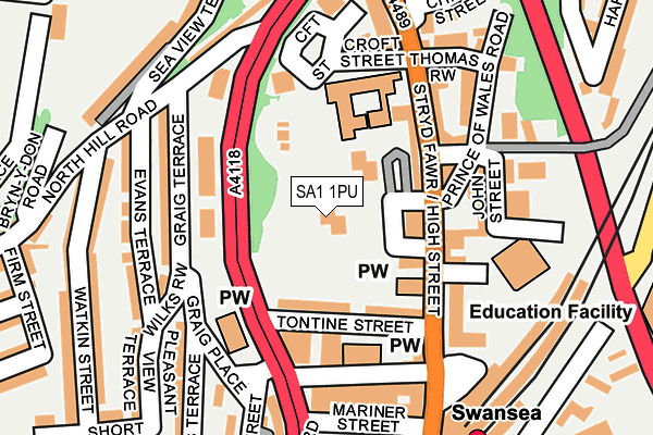 SA1 1PU map - OS OpenMap – Local (Ordnance Survey) SA1 1PU map - OS OpenMap – Local (Ordnance Survey)