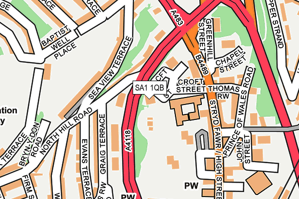 SA1 1QB map - OS OpenMap – Local (Ordnance Survey) SA1 1QB map - OS OpenMap – Local (Ordnance Survey)