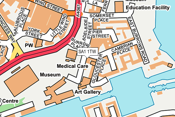 SA1 1TW map - OS OpenMap – Local (Ordnance Survey) SA1 1TW map - OS OpenMap – Local (Ordnance Survey)