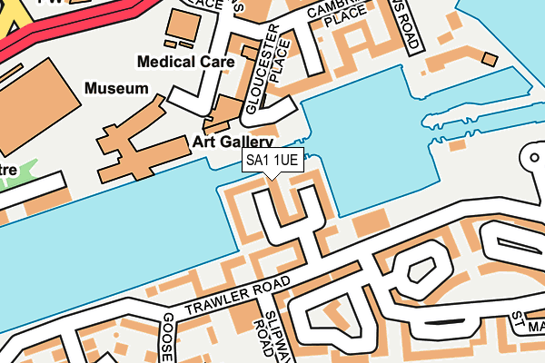 SA1 1UE map - OS OpenMap – Local (Ordnance Survey) SA1 1UE map - OS OpenMap – Local (Ordnance Survey)