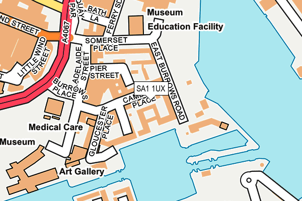 SA1 1UX map - OS OpenMap – Local (Ordnance Survey) SA1 1UX map - OS OpenMap – Local (Ordnance Survey)