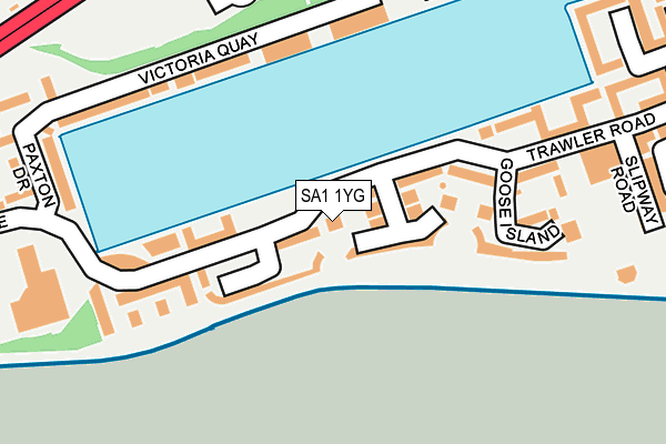 SA1 1YG map - OS OpenMap – Local (Ordnance Survey) SA1 1YG map - OS OpenMap – Local (Ordnance Survey)