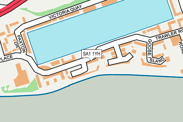 SA1 1YH map - OS OpenMap – Local (Ordnance Survey) SA1 1YH map - OS OpenMap – Local (Ordnance Survey)