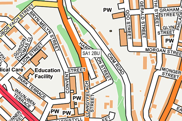 SA1 2BU map - OS OpenMap – Local (Ordnance Survey) SA1 2BU map - OS OpenMap – Local (Ordnance Survey)