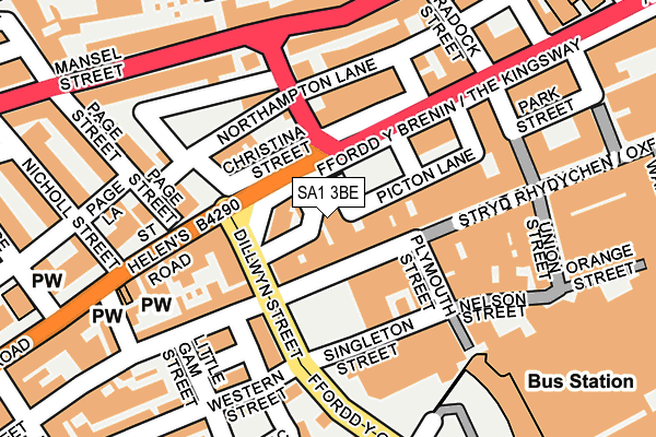 SA1 3BE map - OS OpenMap – Local (Ordnance Survey) SA1 3BE map - OS OpenMap – Local (Ordnance Survey)