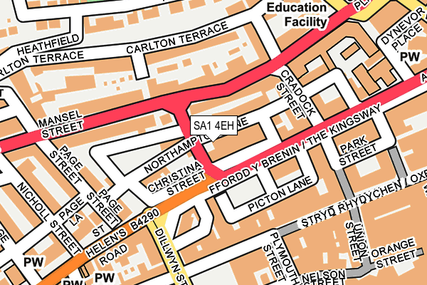 SA1 4EH map - OS OpenMap – Local (Ordnance Survey) SA1 4EH map - OS OpenMap – Local (Ordnance Survey)