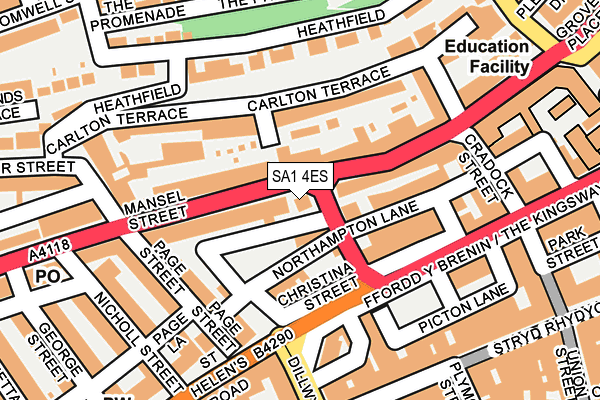 SA1 4ES map - OS OpenMap – Local (Ordnance Survey) SA1 4ES map - OS OpenMap – Local (Ordnance Survey)