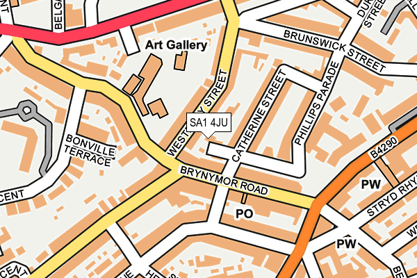 SA1 4JU map - OS OpenMap – Local (Ordnance Survey) SA1 4JU map - OS OpenMap – Local (Ordnance Survey)