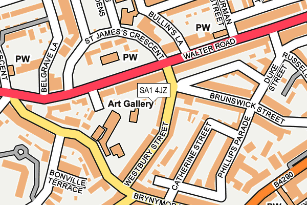 SA1 4JZ map - OS OpenMap – Local (Ordnance Survey) SA1 4JZ map - OS OpenMap – Local (Ordnance Survey)